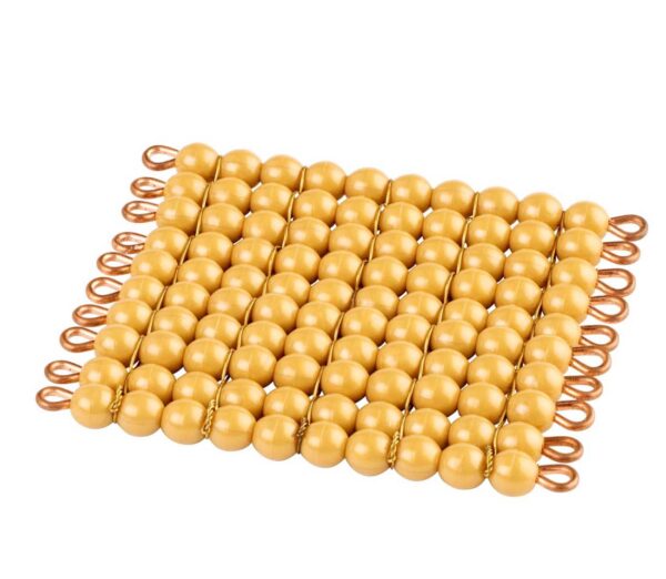 Golden Bead Square of 100 Montessori