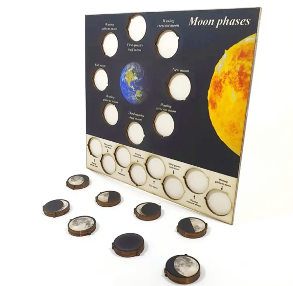 Moon Phases Puzzle Wooden